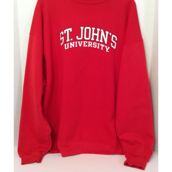 Vtg St Johns University Sweatshirt Mn 2XL Red Crewneck Oversized Grunge 90s Y2K - Picture 4 of 11